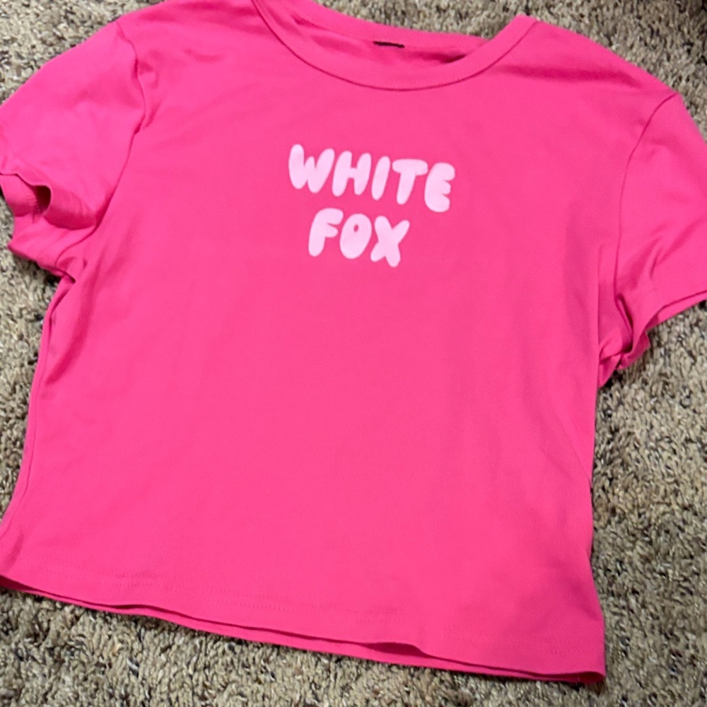White Fox Boutique Pink Short Sleeve Tee